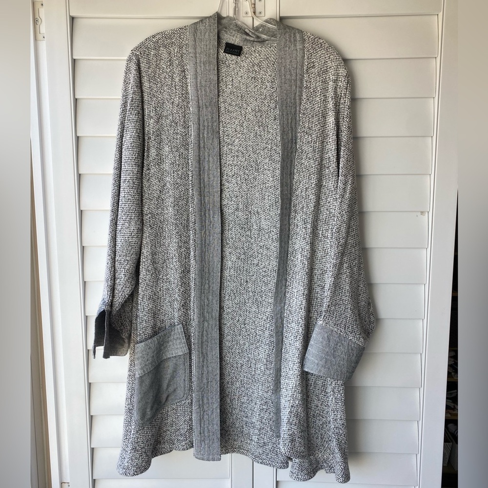 Dairi Made in Morocco Textured Gray Open Cardigan Boho Sweater
